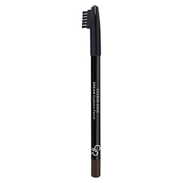A black eyebrow pencil with a brush-like tip and white text reading 'DEEP EYEBROW PENCIL' on the barrel, shown vertically on a plain white background.