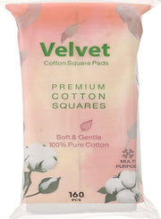 Velvet Square Cotton Pads (160 Pieces)